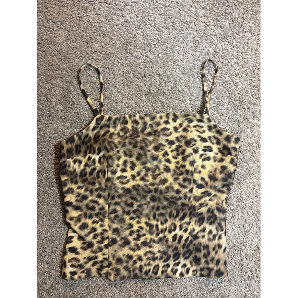 My Michelle Leopard Print Camisole Top Spaghetti Strap Animal Print Size 9/10